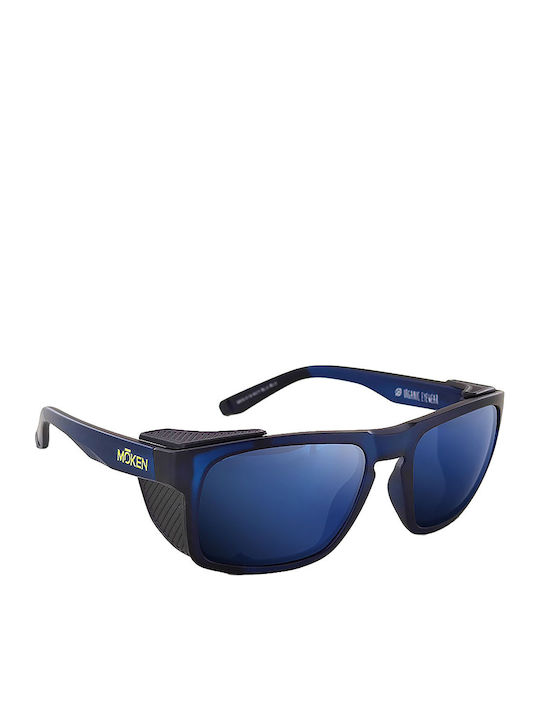 Moken Unisex Sonnenbrillen mit Blauen Rahmen mit Polarisiertem Glas