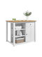 vidaXL Boden-Küchenschrank Weiß 112x77x90cm