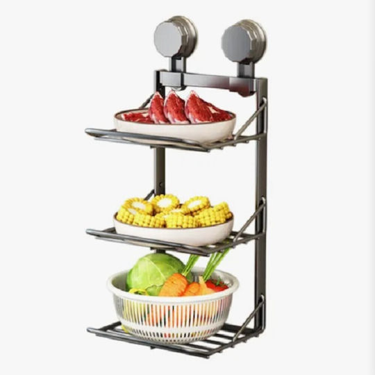 Wandmontiertes Inox Regal 37x16x17cm Silber