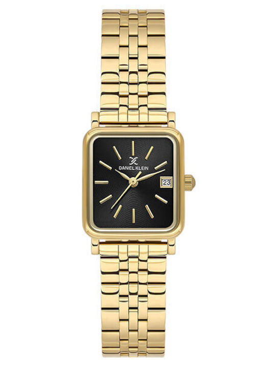 Daniel Klein Womens Battery Watch with Gold Met...