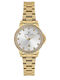Daniel Klein Womens Battery Watch with Gold Metal Bracelet