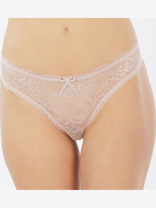 Women's Brazil Briefs with Pink Lace