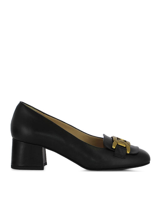 Leder Damen Mokassins in Schwarz Farbe