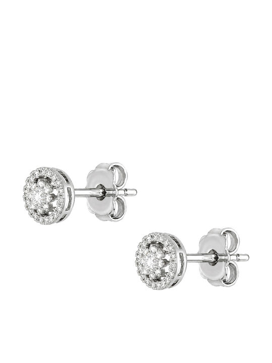 Ohrringe Rosette aus Weißgold 18K mit Diamant