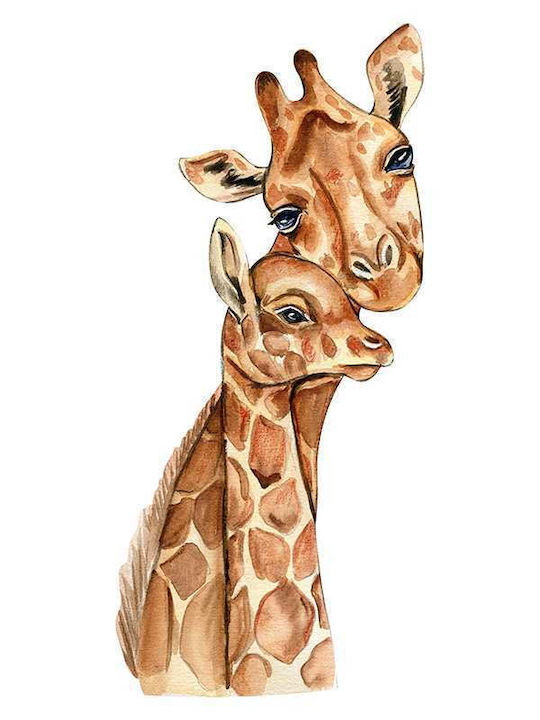 Kids Wall Art Giraffes with White Frame from Wood 40x50cm