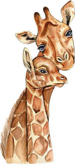 Παιδικό Κάδρο Giraffes με Λευκή Κορνίζα από Ξύλο 40x50εκ.