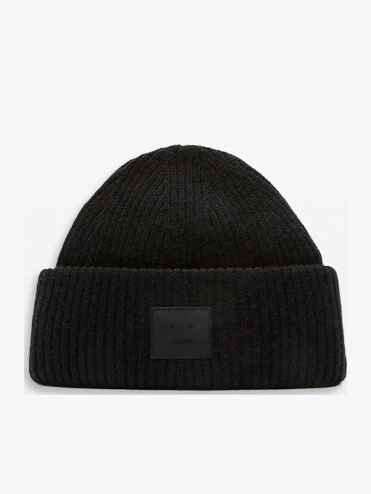Beanie Unisex Σκούφος Πλεκτός σε Μαύρο χρώμα