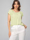 Stephy Bluza Damă Mâneci Scurte Verde Lime