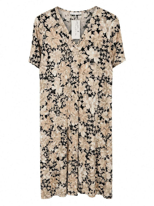 Passion Sommerliches Damen-Nachthemd Beige/Schwarz Passion Sommerliches Damen-Nachthemd Beige/Schwarz
