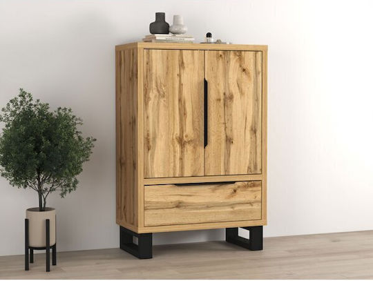 Sideboard Avicavu 128 from Wood & Metal with Drawers Oak 45x45x89cm