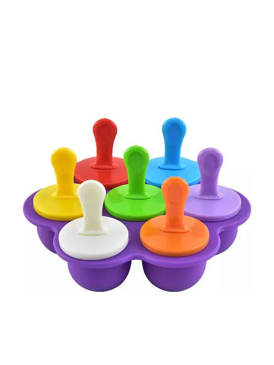 Pandaboo Formă Pentru Tăvi Și Tăvi Pentru Copt Înghețată / Ice Lolly Din Silicon Capacitate 7 Bucăți