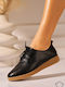 Leder Damen Oxfords in Schwarz Farbe