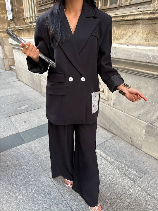Elloturcia Pantaloni Dama Negru Costum