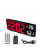 Tischuhr Digital LED Kunststoff mit Wecker Rote 2516961036289