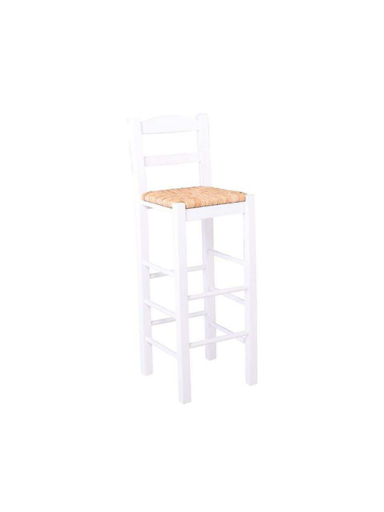 Wooden Outdoor Bar Garden Stool White