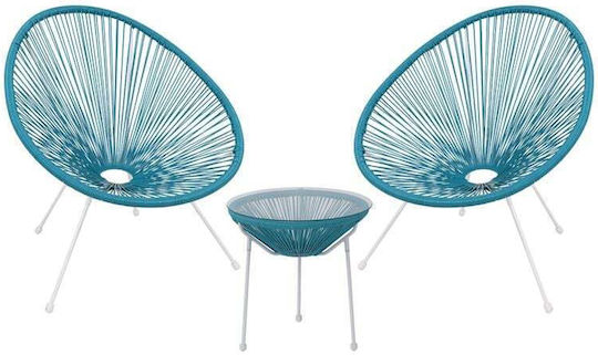 Roqueta Outdoor Dining Room Set 3 Pieces White