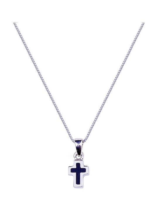 White Gold Cross 14K with Chain