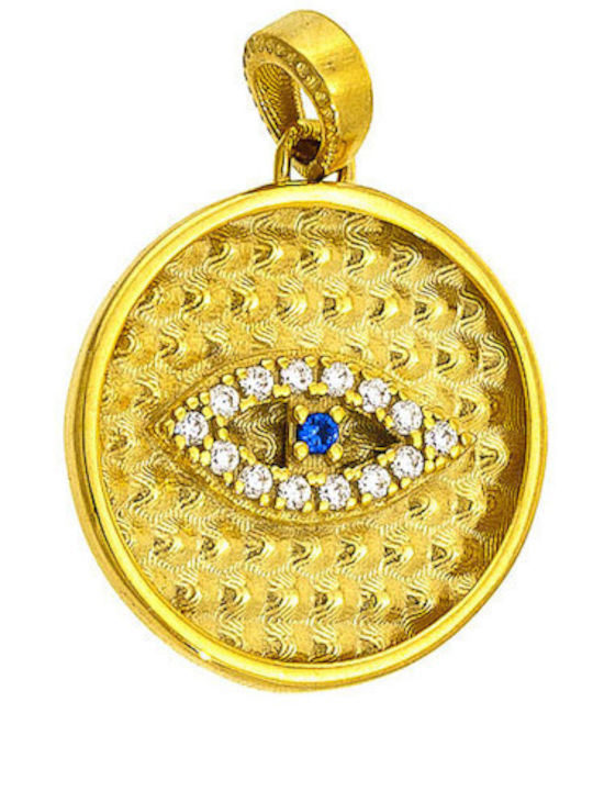 Pandantiv Farmece Pentru Copii Față și Spate Cu Lanț Talisman Constantin Din Aur 14K 52RK5570-243