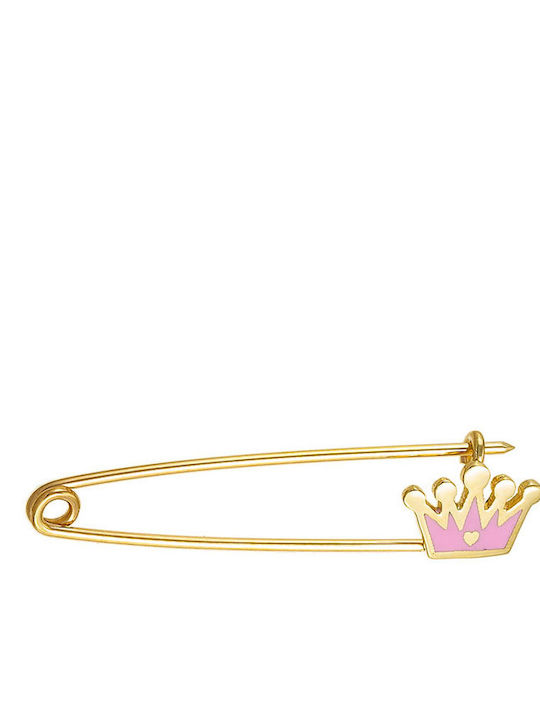Children's Safety Pin Charm From 9K Gold For Girl