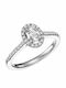 Single Stone Ring In 18K White Gold With Diamond