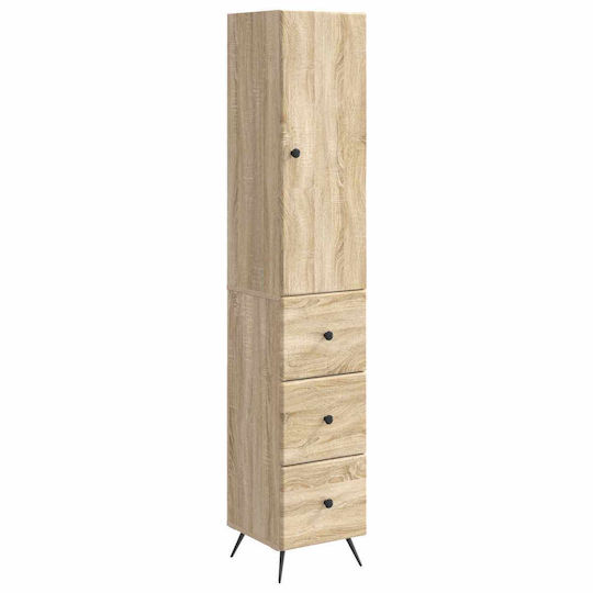 vidaXL Bathroom Column Cabinet Wall Hung W34.5xD34.5xH90cm Sonoma