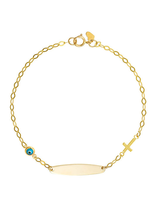 Kinderarmband Identifikation aus 9K Gold mit Böses Auge