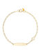 Kids Bracelet ID from 9K Gold with Cross