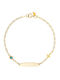 Kids Bracelet ID From 9K Gold With Evil Eye