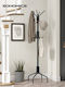 Songmics Freistehende Kleiderständer Metallisch Schwarz 55x55x180cm
