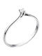 Single Stone Ring In 18K White Gold With Diamond