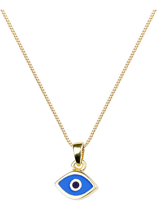 Hängendes Charm Auge aus 14K Gold Blau