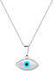 Hängendes Charm Auge aus Weißgold 14K