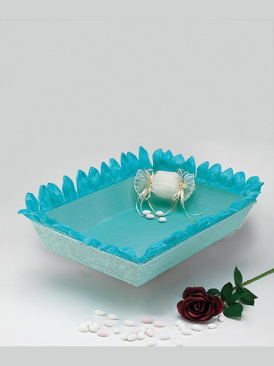 Καλαθι Μπομπονιερες Χαρτινο Μπλε 51x36cm