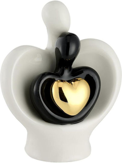 Keramik Tischdekoration Paar Herz Gold 10x6x13cm