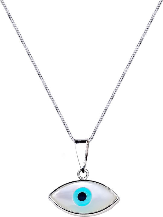 Hängendes Charm Auge aus Weißgold 14K