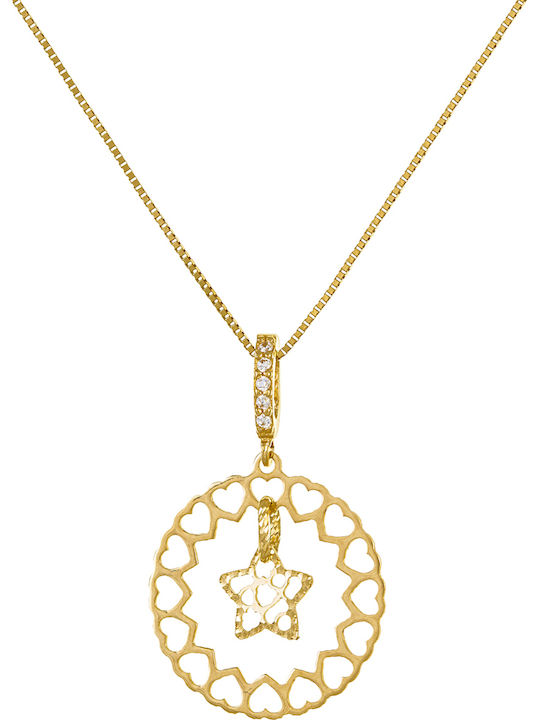 Hängender Charm Stern aus 14K Gold mit Zirkon