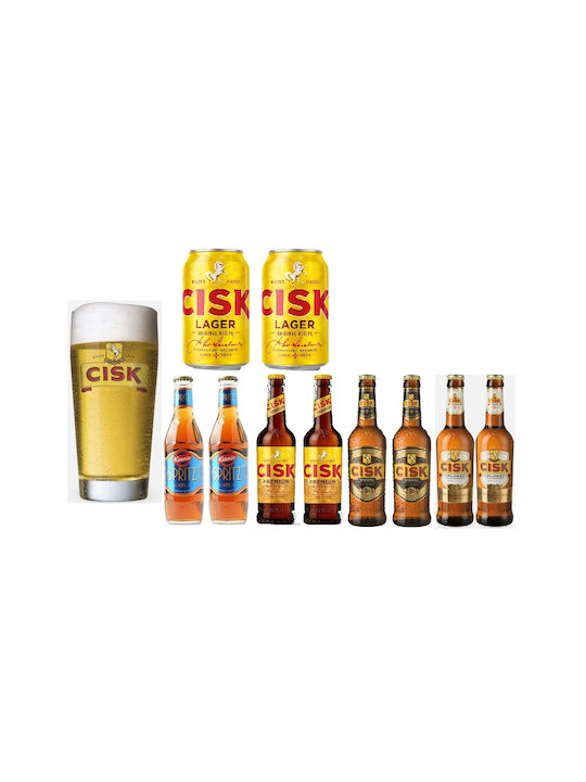Ποτηρι Μπυρας Cisk 2x Cisk Lager 4 2% 330ml.2 Χ Kinnie Spritz 4% 250ml 2x Cisk Strong Lager 9% 330ml 2 Cisk Export 330ml