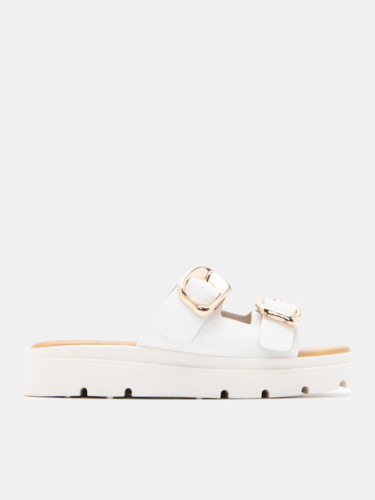 Luigi Γυναικεία Σανδάλια Flatforms Λευκά