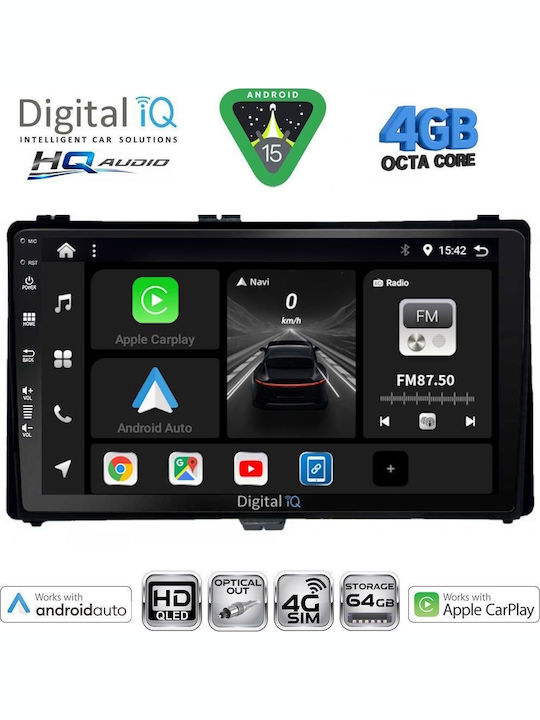 Digital IQ Автомобилна Аудио Система За Toyota Auris / Aygo X / Corolla 2017-2019 (Bluetooth/USB/WiFi/GPS/Apple CarPlay/Android Auto) С Touch Screen 9"