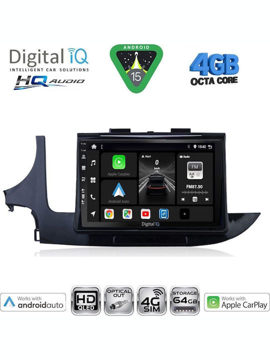Digital IQ Car Audio System for Opel Mokka 2016-2021 Bluetooth USB WiFi GPS Apple CarPlay Android Auto with 9" Touch Screen