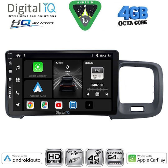 Digital IQ Ηχοσύστημα Αυτοκινήτου για Volvo S60 2010-2018 (Bluetooth/USB/WiFi/GPS/Apple-Carplay/Android-Auto) με Οθόνη Αφής 9"