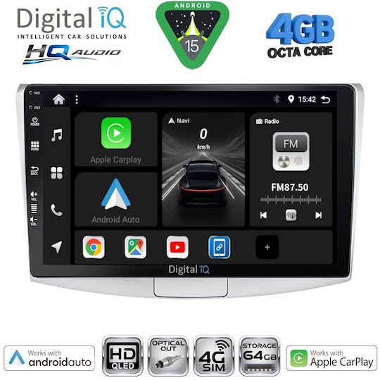 Digital IQ Car Audio System for Volkswagen Passat 2010-2015 (Bluetooth/USB/WiFi/GPS/Apple CarPlay/Android Auto) with 10" Touch Screen