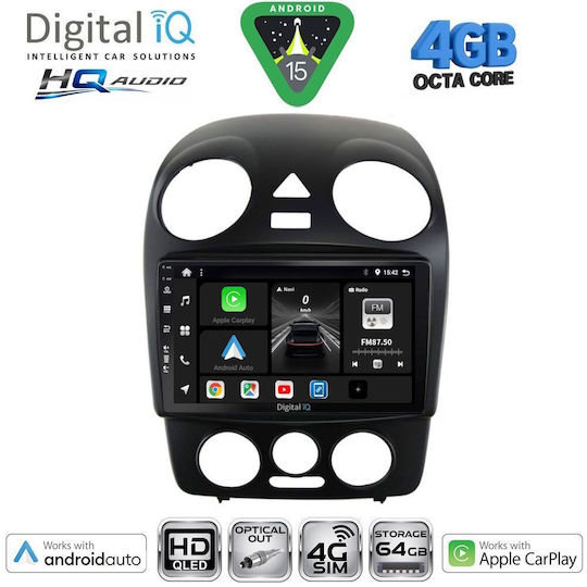 Digital IQ Car Audio System for Volkswagen Beetle 2004-2011 (Bluetooth/USB/WiFi/GPS/Apple CarPlay/Android Auto) with 9" Touch Screen