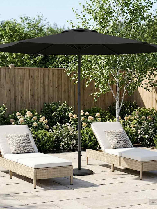 Round Aluminum Garden & Terrace Parasol Grey Di...