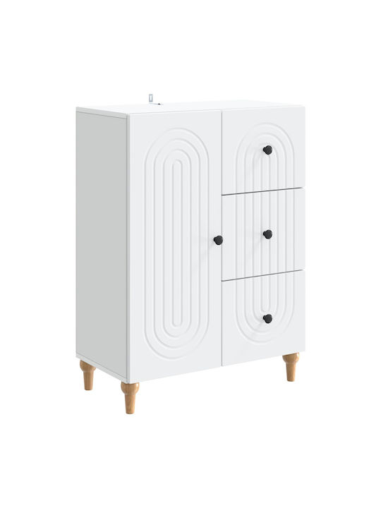 Wooden Sideboard with Drawers White 66x34.5x90cm
