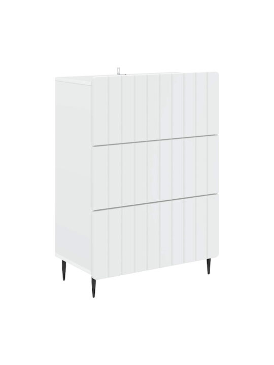 Μπουφές Ξύλινος με Συρτάρια Λευκό 66x34.5x92cm
