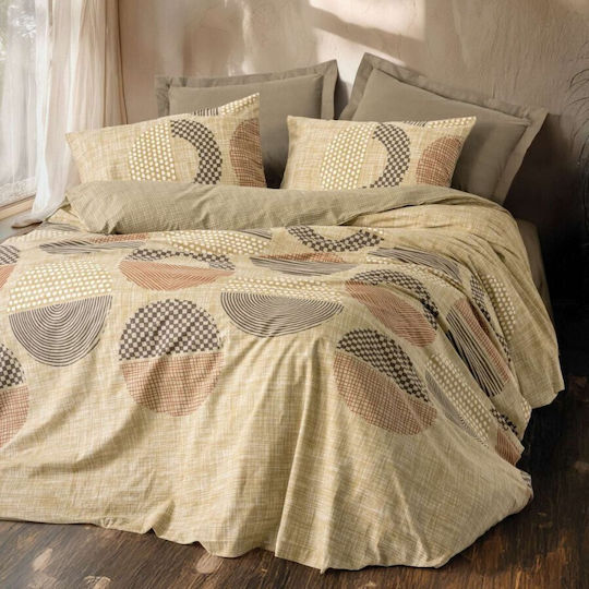 Cottonbox Set Huse Pentru Pilote 160x220cm Simplă Cu Față De Pernă Și 1 Cearșaf Maro