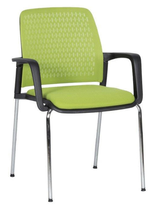 Besucherstuhl mit Armlehnen in Grün Farbe