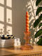 Kaemingk Kerzenhalter Glas in Orange Farbe 8,5x10,9x8,5cm