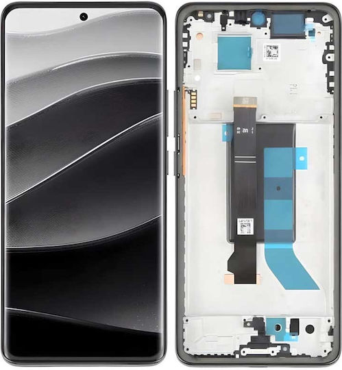 Ecran cu Mecanism Tactil și Ramă pentru Xiaomi Redmi Note 14 Pro 5g (Negru)